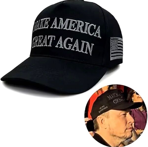 【高品質】イーロンマスク着用 トランプ大統領スローガン キャップ MAGA 帽子