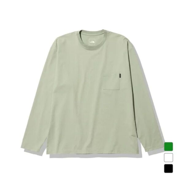 XLサイズ ノースフェイス 防シワ ストレッチ 長袖Tシャツ メンズ レディース NT12341カラースモークグリーン