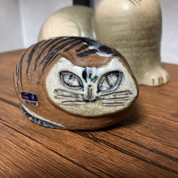 リサラーソン 丸まった猫 工芸品 置物 Lilla Zoo 猫 ヴィンテージ アンティーク 時代物 cat