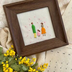 刺繍フレーム 写真立て 花見刺繍 桜 樋口由美子