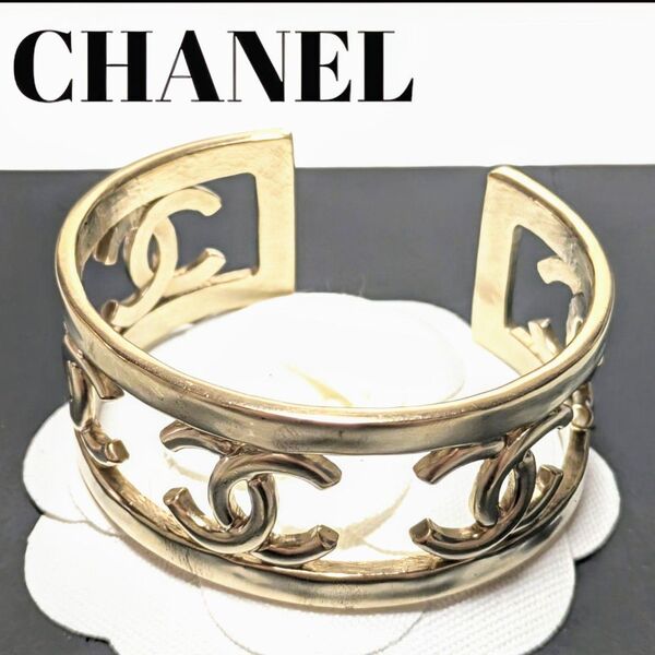 美品 CHANEL◆シャネル◆ココマークバングル 2016 シャンパンゴールド ブレスレット