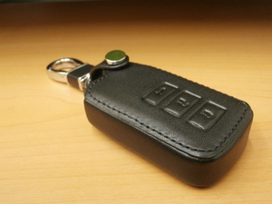 スマートキーケース 4 黒 3 ボタン トヨタ/本革 レザーエスクァイア プリウスαアルファ ボクシー80ノア スマートキー キーケース 