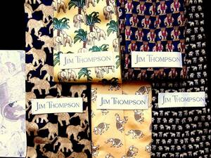 !DM8427⑤! same one brand [ Cara pattern ]5 pcs set! necktie! Jim Thompson [ elephant * animal ]!