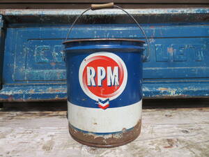RPM MOTOR OlL 5GL ビンテージ オイル缶 モーターオイル ディスプレイ アメリカン USED (265) 