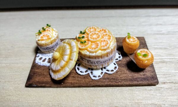 ミニチュア 人気作家様 スイーツ オレンジのシャルロットセット ケーキ