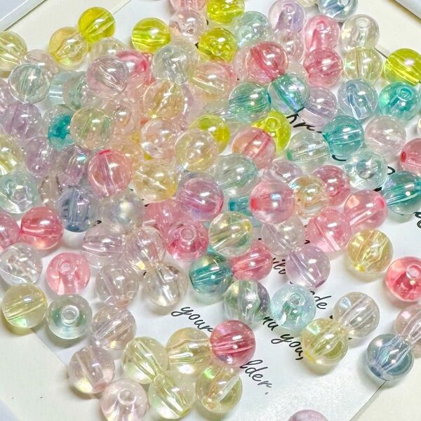 高品質 アクリルビーズ シャボン玉ビーズ オーロラクリアカラーmix 1セット40g 420円
