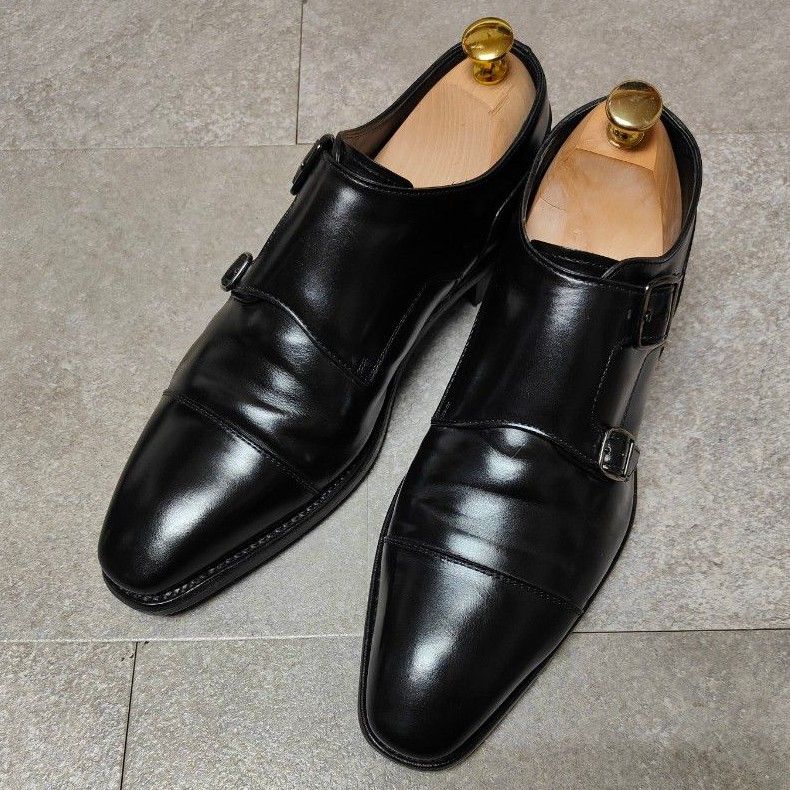 美品MAGNANNI SELECCIONクロコダイルダブルモンクストラップ43 美品MAGNANNI SELECCIONクロコダイルダブルモンクストラップ43