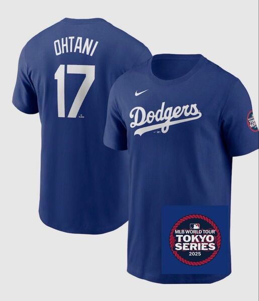 【NIKE 】ドジャース 大谷翔平 東京シリーズ開幕戦Tシャツ/ブルーL ☆新品・未開封☆