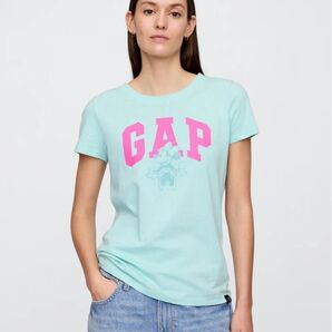 Gapxディズニーミニーマウス GAPロゴTシャツグリーンM レディース☆新品・未開封☆