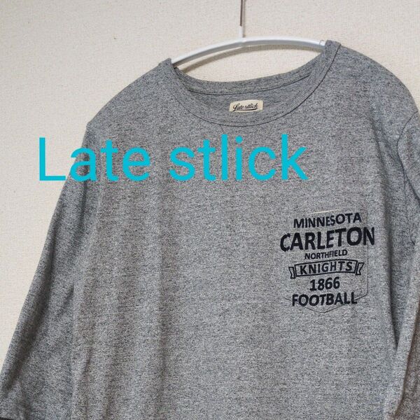 Late stlick レイトストリック Tシャツ 五分袖 グレー 40