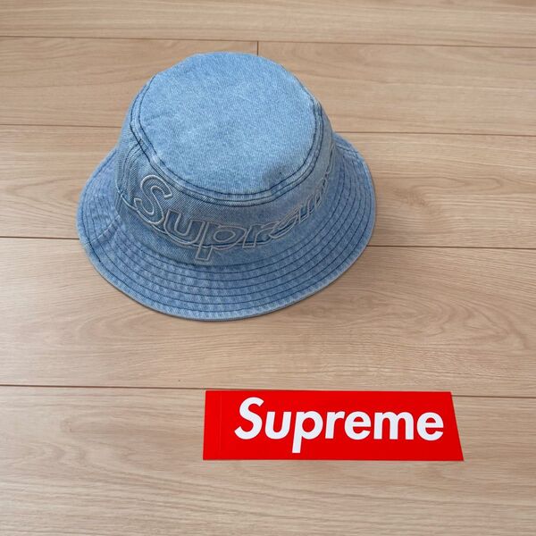 極美品 Supreme Outline Crusher シュプリーム アウトライン クラッシャー "デニム" バケットハット