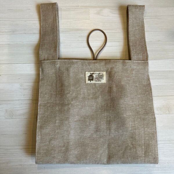 エコバッグ レジ袋型エコバッグ トートバッグ 内ポケット ベージュ ハンドメイド