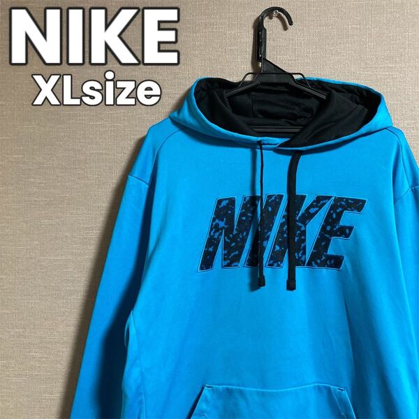 147 NIKE ナイキ パーカー メンズ XL ブルー フーディ プルオーバー