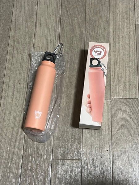 水筒 サーモンピンク 280ml BOTTLE ウォーターボトル ループキャップアルミボトル 直飲み 非売品 けんけつちゃん