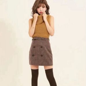 Darich チェックドッキングスカート ニットトップス