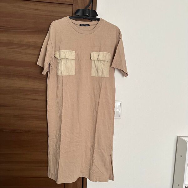 SPRAY PREMIUM ポケットTシャツワンピース ベージュ