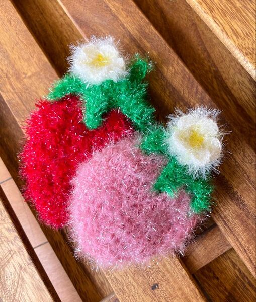 いちごのスセミたわし 2コセット ハンドメイド