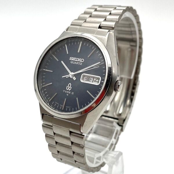 SEIKO ヴィンテージ 腕時計 TYPE Ⅱ ネイビーダイアル クォーツ 稼働