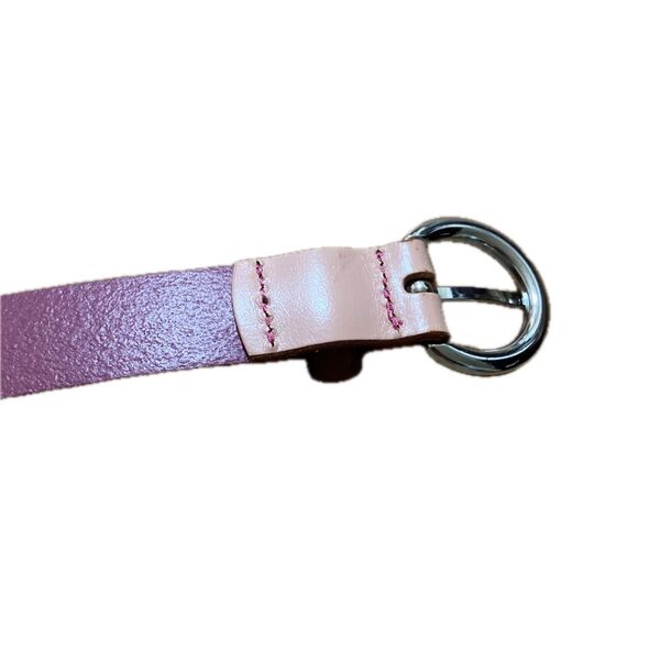 ベルト ピンク レザー シルバー バックル