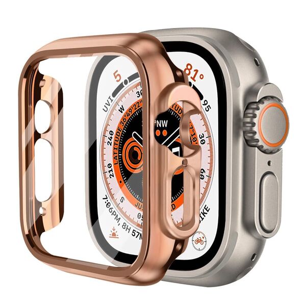 コンパチブル Apple Watch ケース Series SE2/SE/9/8/7/6/5/4 (ローズゴールド, 49㎜)