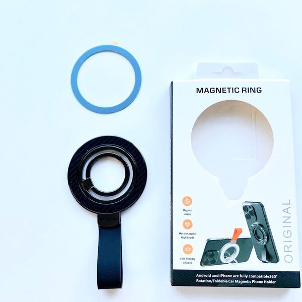 スマホリング マグセーフリング 携帯リング 角度調整可/指輪型 スタンド機能 マグネットリング ホールドリング