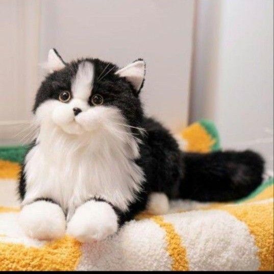 【触り心地抜群】Chongker ハンドメイドのリアルな猫のぬいぐるみ 本物そっくりの黒猫サイズ
