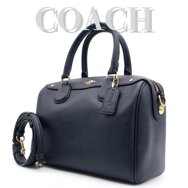 COACH ショルダーバッグ 2way ボストン ミニベネット 斜め掛け 濃紺