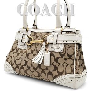 COACH トートバッグ キャリーオール シグネチャー キャンバス 肩掛け