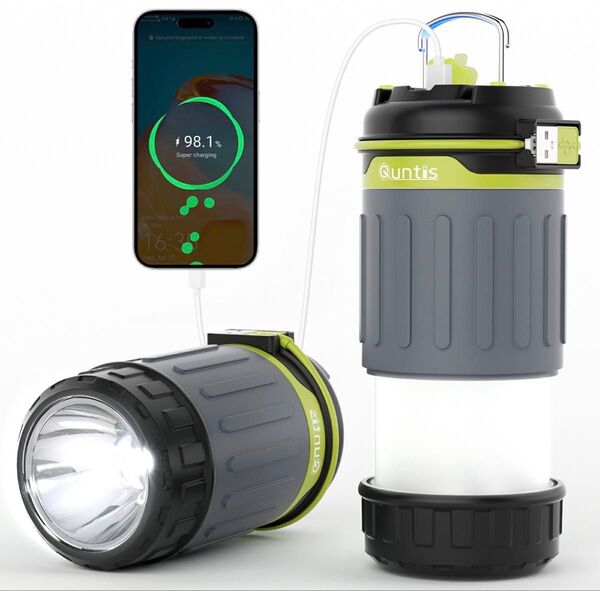 LEDランタン 懐中電灯機能 USBケーブル付き キャンプ ライト アウトドア 軽量 防災 ライト 照明 防滴 防水