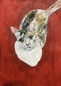 Art hand Auction アーチスト hiro C オリジナル 猫は生きている, 美術品, 絵画, アクリル, ガッシュ