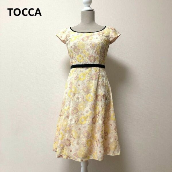 ☆最終価格です☆TOCCA★トッカ★花柄★刺繍★総刺繍★リボン★ワンピース★2★イエロー★ピンク