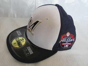 ブリュワーズ キャップ NEW ERA ニューエラ 数回の使用 きれい MLB オールスターゲーム オーセンティック 一般 帽子 刺繍 サイズ 63.5㎝