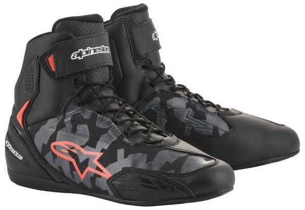 アルパインスターズファスタースリーライディングシューズサイズ8.5インチ26cmBLACK GRAY CAMO RED FLUO