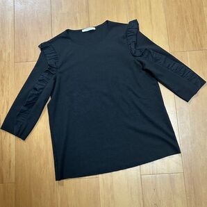 ZARA TRF フリル付きブラック五分袖