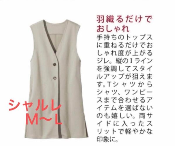 シャルレ ジレ グレージュ M〜L