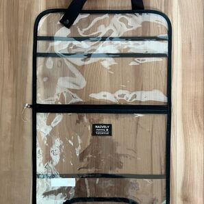 【新品】入学準備 収納できるランドセルカバー ファスナー ポケット付き 黒 透明