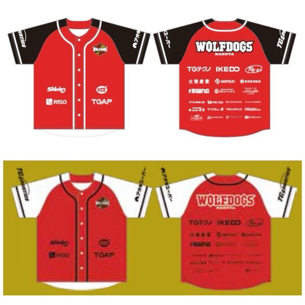 ウルフドッグス名古屋 オリジナルベースボールシャツ2枚セット