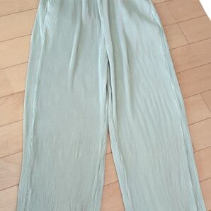 JAIROジャイロ プリーツワイドパンツ サイズM ウエストゴム 薄緑 薄いグリーン タグあり未使用