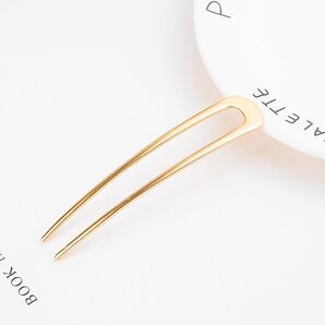 かんざし ゴールド U字 簪 髪飾り 結婚式 ヘアアクセサリー お呼ばれ シンプル 上品 オールシーズン 可愛い オシャレ 金色