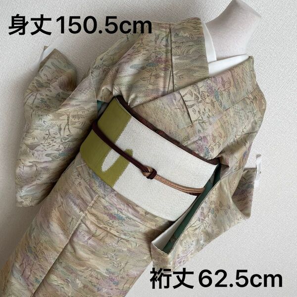 No.428 昭和レトロ 着物単品 織の着物 スモールサイズ