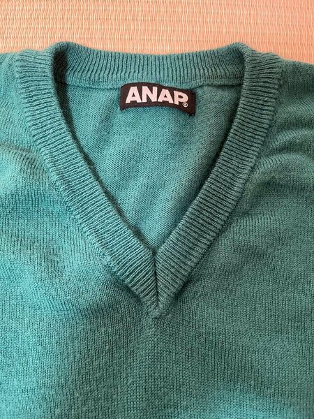 ANAP Vネックニット グリーン