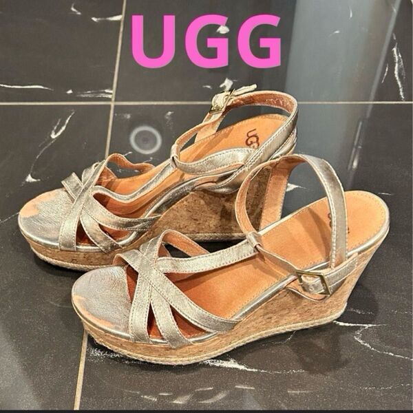 ★ugg アグ シャンパンゴールド ウェッジソール メリッサ サンダル24cm★