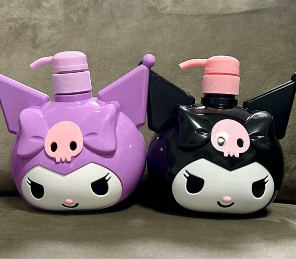 【新品未使用】サンリオ クロミ シャンプーボトル 2点セット 液体 カワイイ 900ml 大容量 黒 紫 ディスペンサー