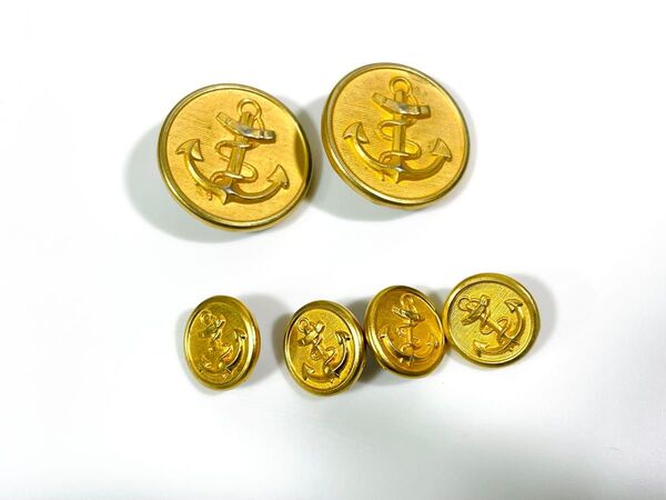 paris mariniere/ヴィンテージ/碇/ボタン/裏刻印有/手芸材料/足つきボタン