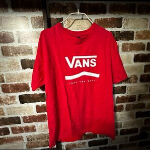 VANS 赤 Tシャツ Lサイズ 古着 90s 半袖 アメカジ