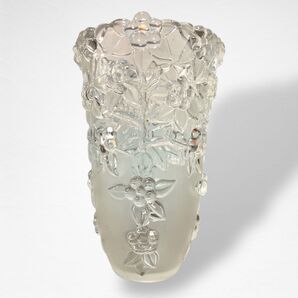 花瓶 ガラス 花柄 大型 大きい フラワーベース アンティーク ビンテージ