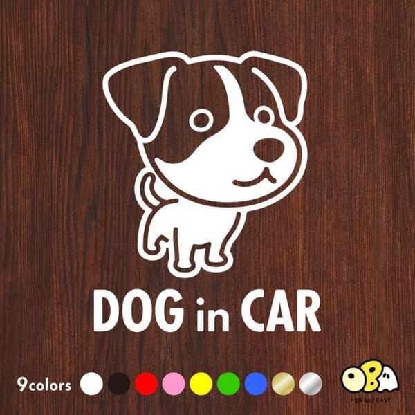 DOG IN CAR/ジャックラッセルテリア スムースA カッティングステッカー CAMP シール キャンプ ステッカー