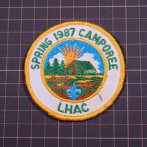 KD132 80s LHAC SPRING 1987 CAMPOREE ボーイスカウト BSA 丸形 ワッペン パッチ ロゴ エンブレム アメリカ 米国 USA 輸入雑貨_画像3