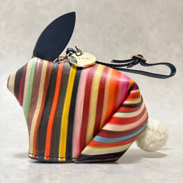 【ポールスミス】PaulSmith 美品 ラビットパース コイン ケース うさぎ マルチストライプ 小銭入れ