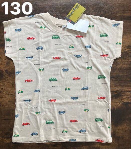 半袖 Tシャツ 130センチ のりもの くるま 乗り物 車 新品 はたらくくるま